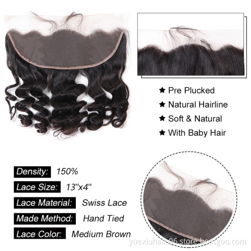 Hot Sale Cheap Virgin Frontal Upretty Raw Indian 13x4 Funmi Curly Perruque Lace Frontal Human Hair Frontal